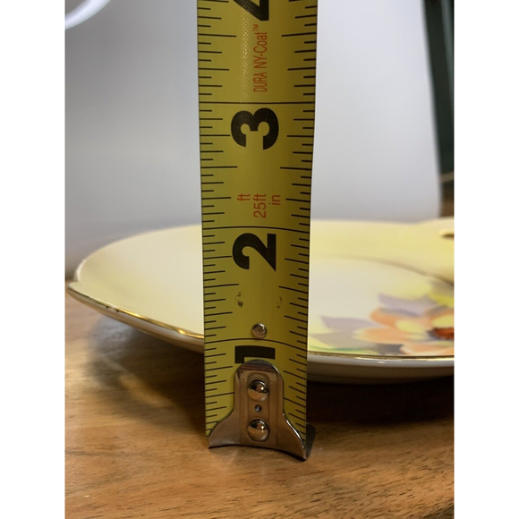 Noritake Hand Painted Plate Signed Morimura 2 Handled Yellow Pink Blossom VTG - Picture 11 of 11